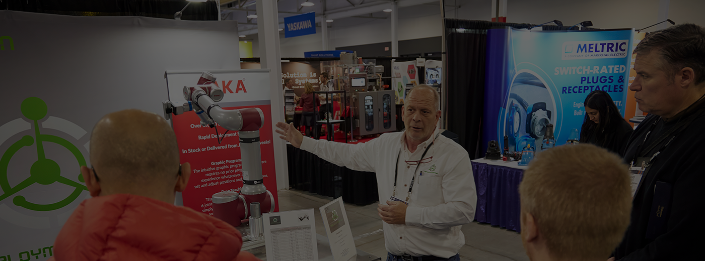 Exhibitor showcasing technology